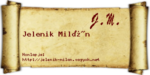 Jelenik Milán névjegykártya
